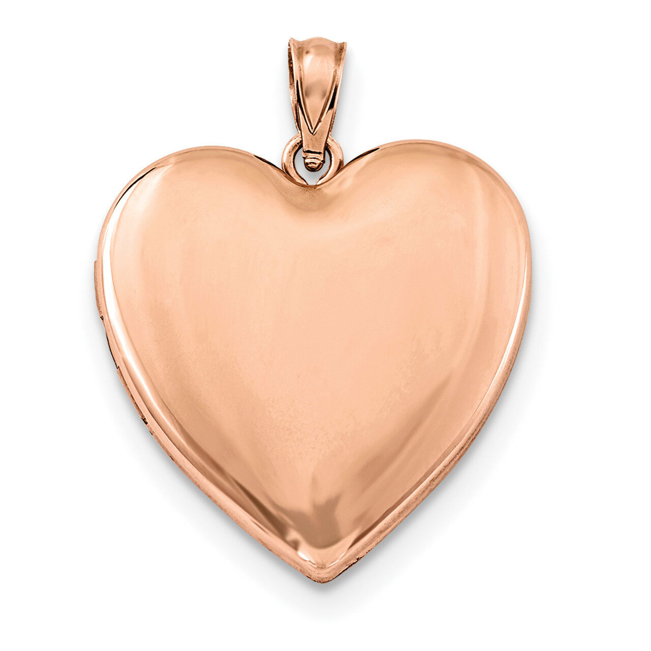 24mm Plain Heart Locket Sterling Silver Rose Gold-plated QLS754