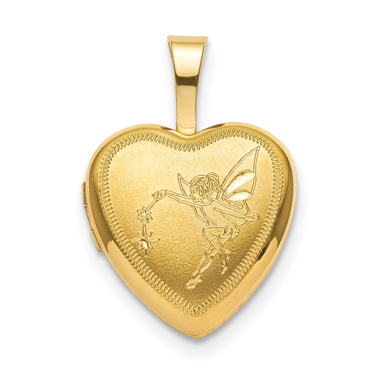 12mm Fairy Heart Locket Sterling Silver Gold-plated QLS831