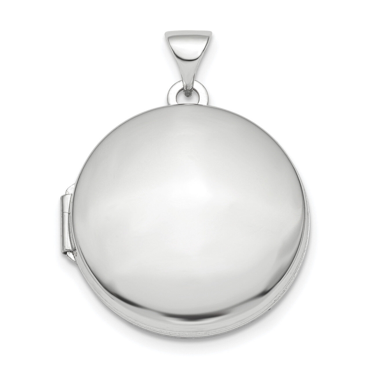 Domed 20mm Round Locket Sterling Silver Rhodium-plated Polished QLS841, MPN: QLS841, 886774114125