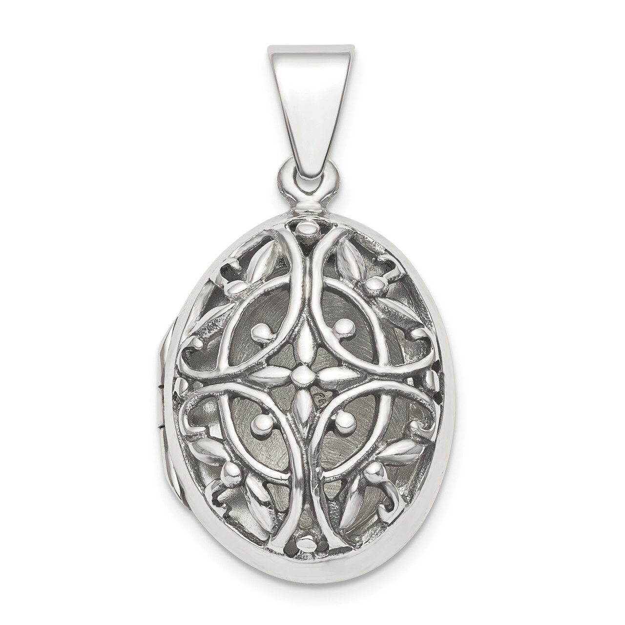 Filigree 17mm Oval Locket Sterling Silver Polished QLS852, MPN: QLS852, 886774092898