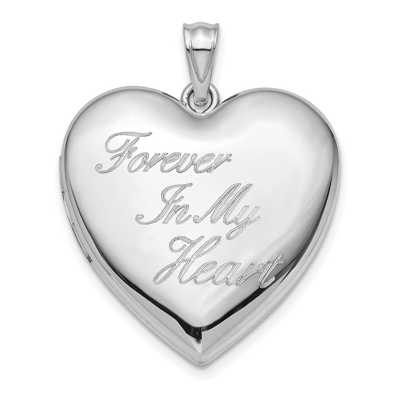 24mm Forever in My Heart Ash Holder Heart Locket Sterling Silver Rhodium-plated QLS869