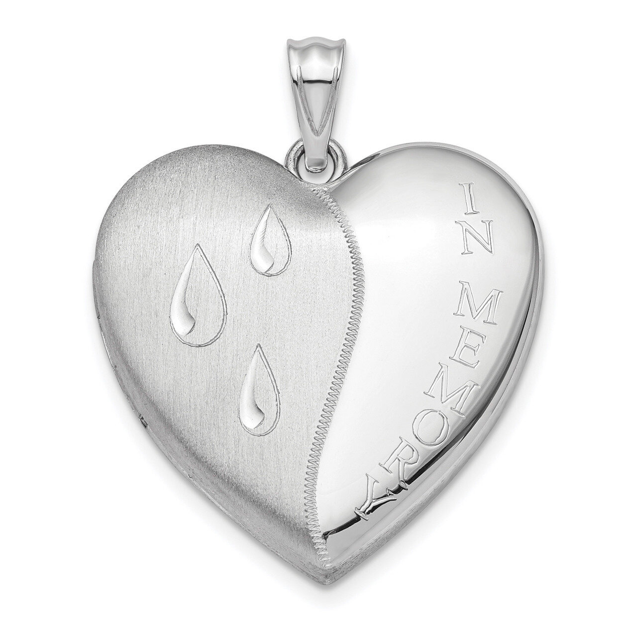 24mm Memory Ash Holder Heart Locket Sterling Silver Rhodium-plated QLS871, MPN: QLS871, 883957951829