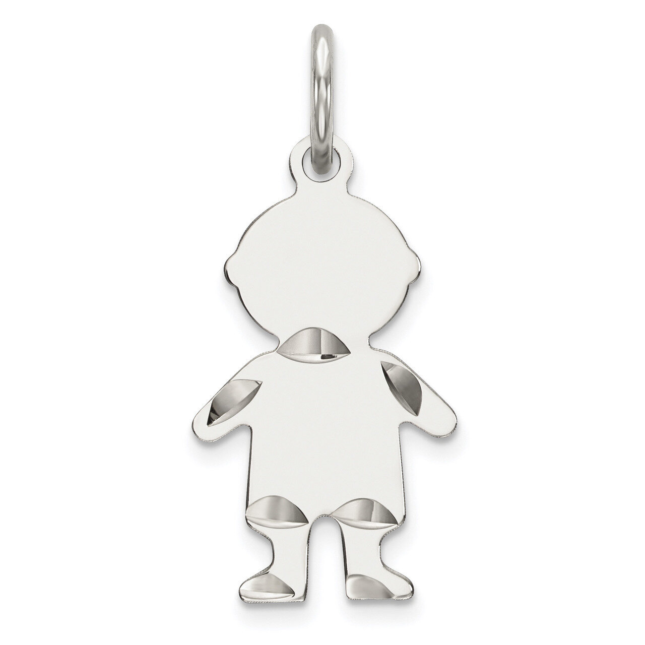 Engravable Boy Polished Front Back Disc Charm Sterling Silver QM327/18P, MPN: QM327/18P, 8839579381…