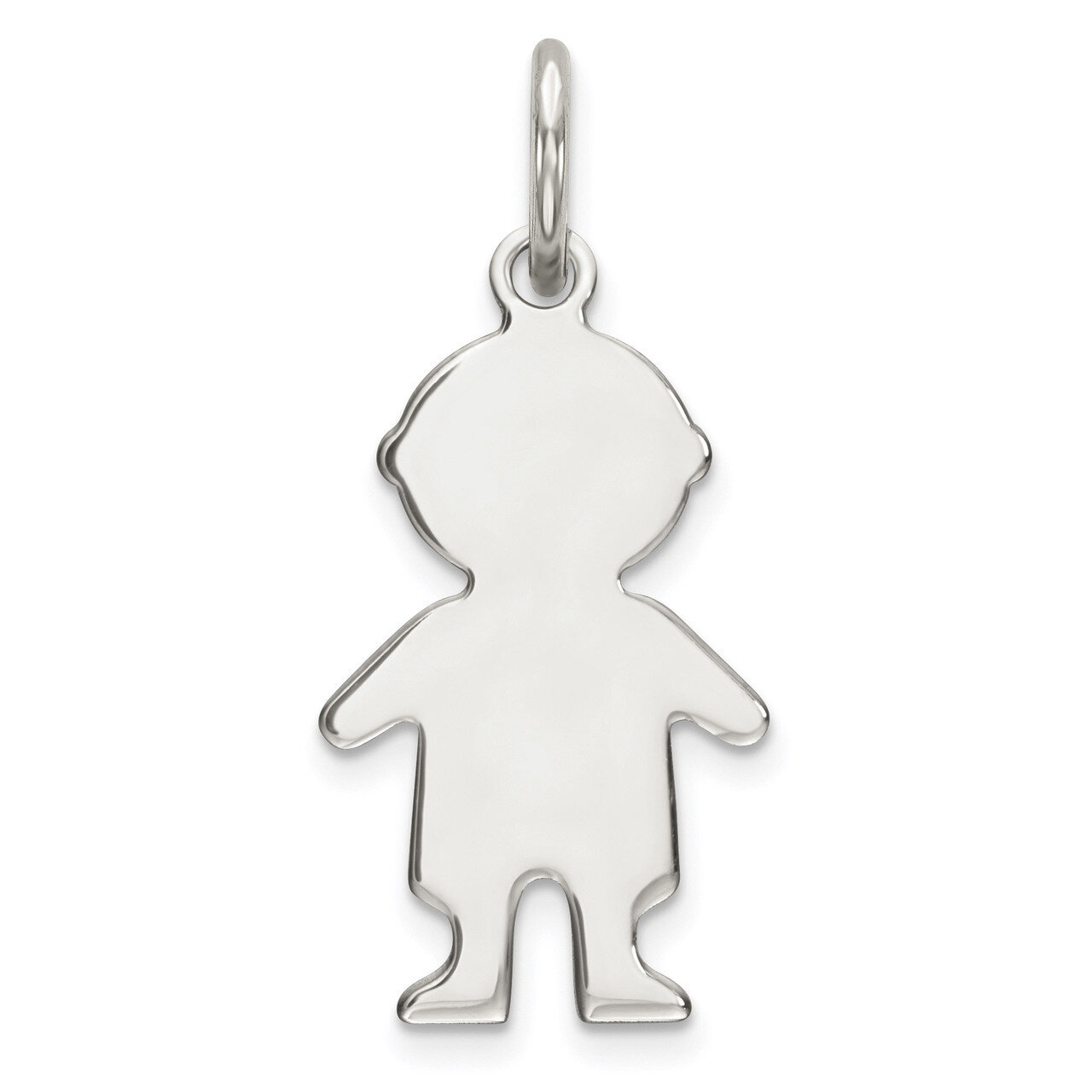 Engravable Boy Polished Front Satin Back Disc Charm Sterling Silver Rhodium-plated QM329/27, MPN: Q…