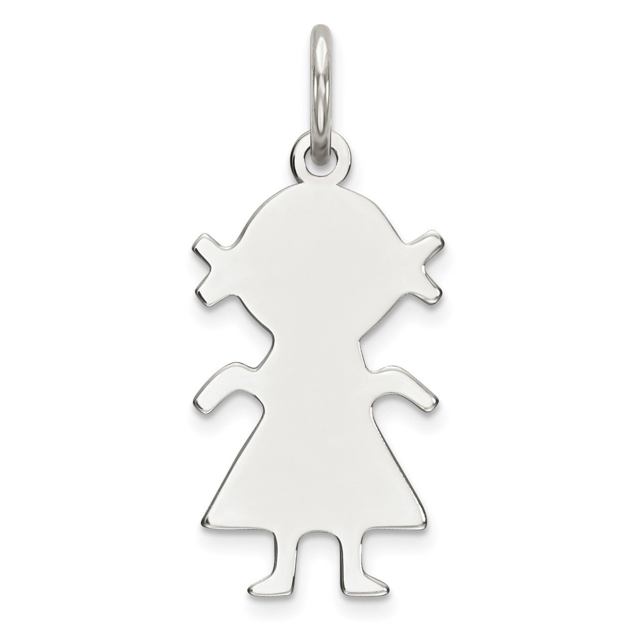 Engravable Girl Polished Front Back Disc Charm Sterling Silver Rhodium-plated QM330/18P, MPN: QM330…