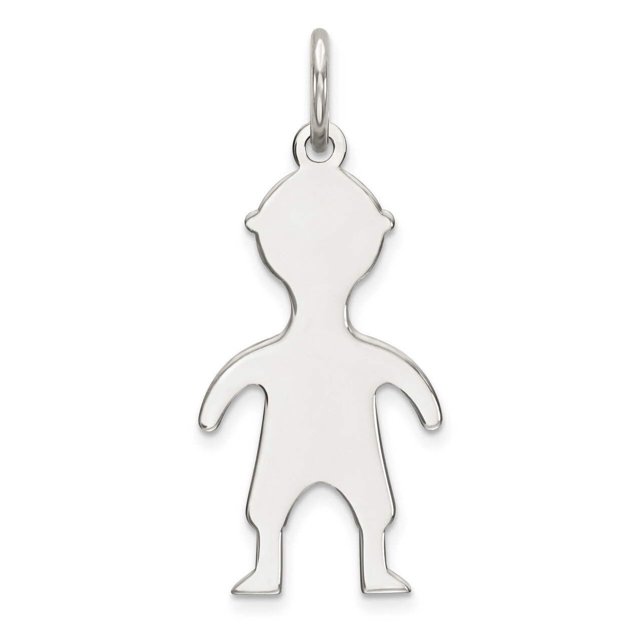 Engravable Boy Polished Front Back Disc Charm Sterling Silver Rhodium-plated QM331/18P, MPN: QM331/…