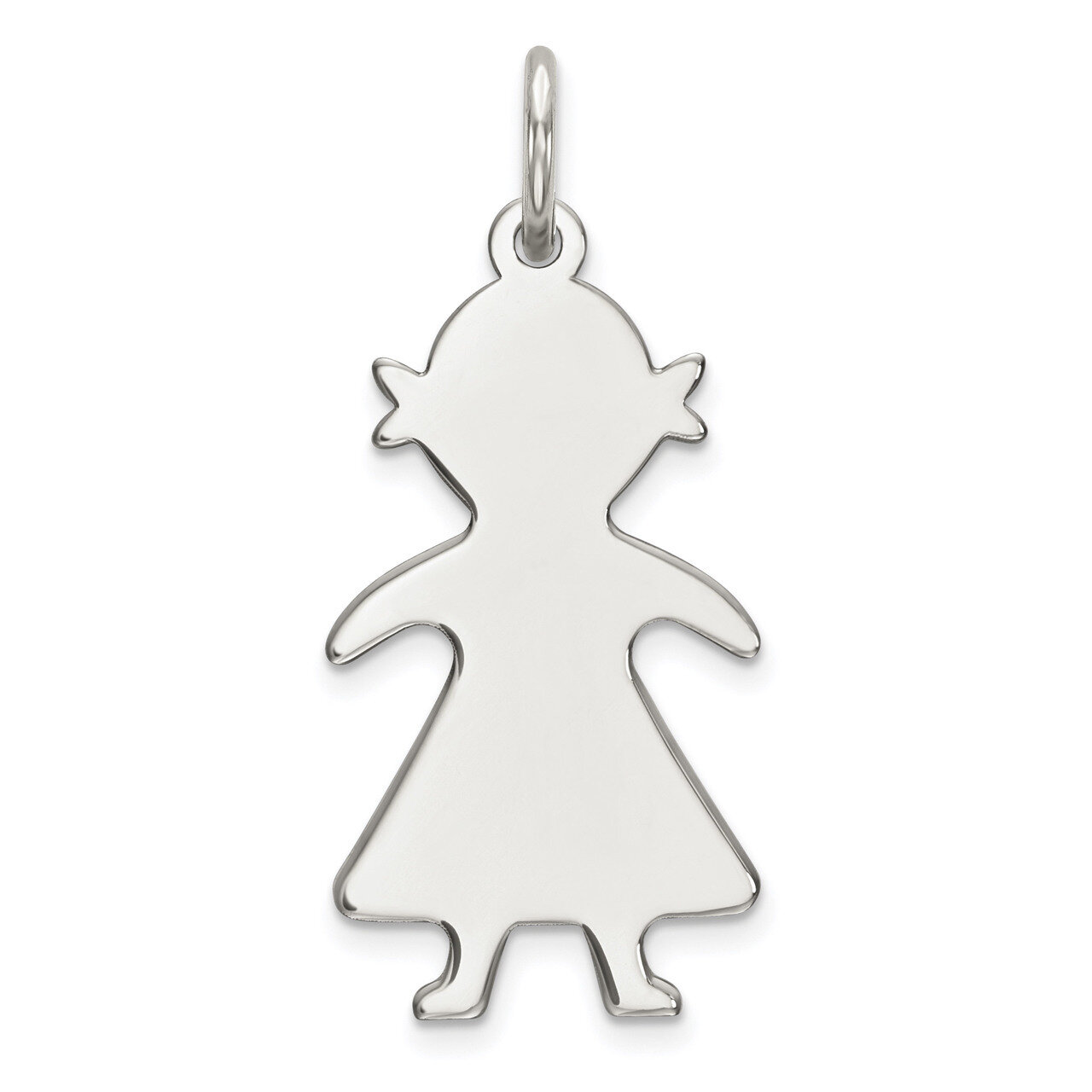 Engravable Girl Polished Front Back Disc Charm Sterling Silver Rhodium-plated QM332/18P, MPN: QM332…