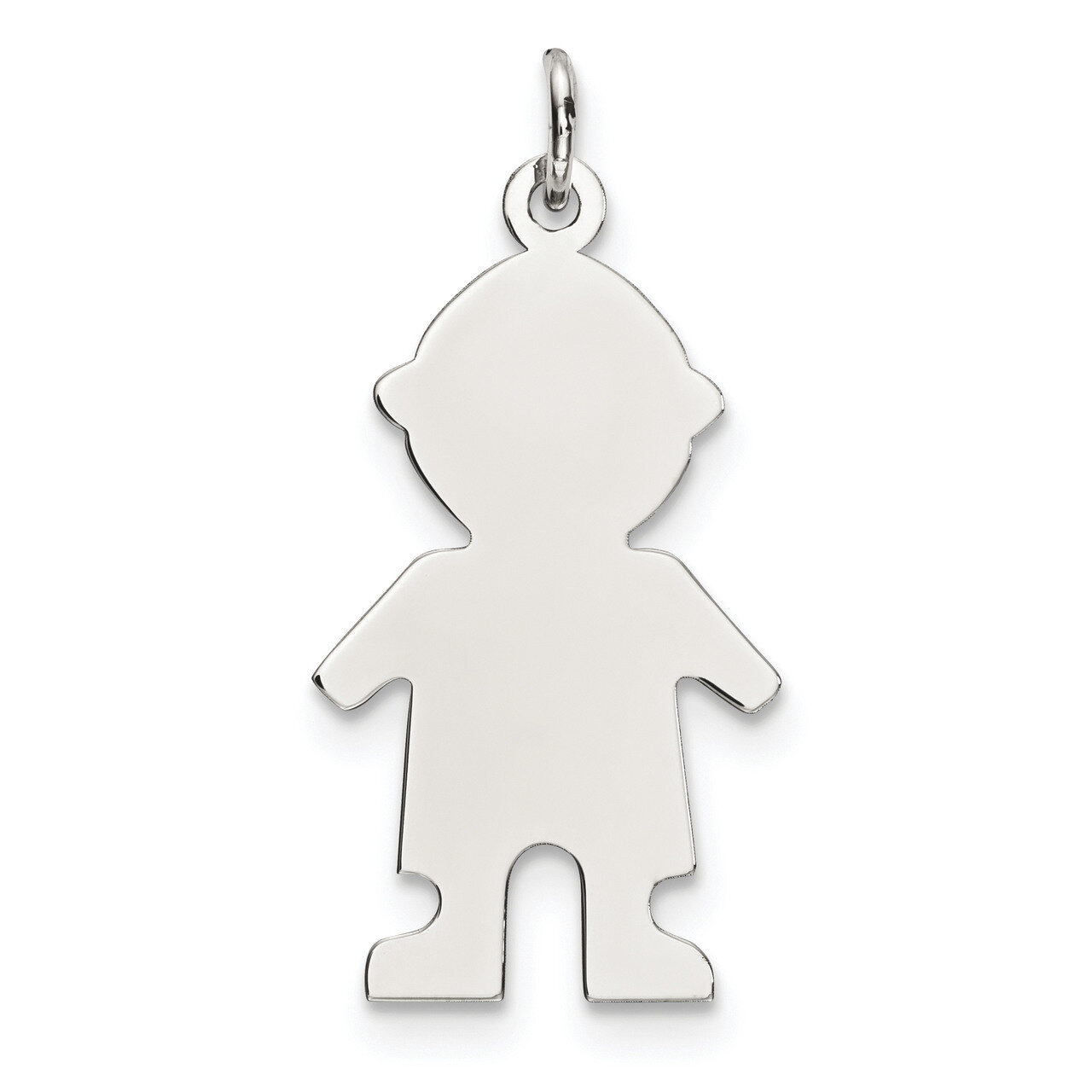 Engravable Boy Polished Front Satin Back Disc Charm Sterling Silver Rhodium-plated QM333/27, MPN: Q…