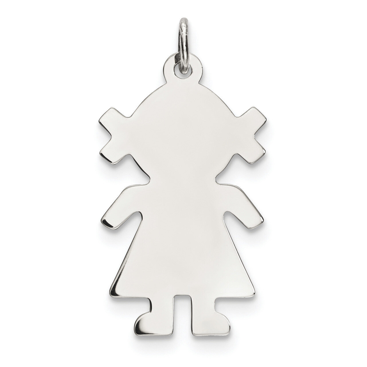 Engravable Girl Polished Front Back Disc Charm Sterling Silver Rhodium-plated QM334/18P, MPN: QM334…