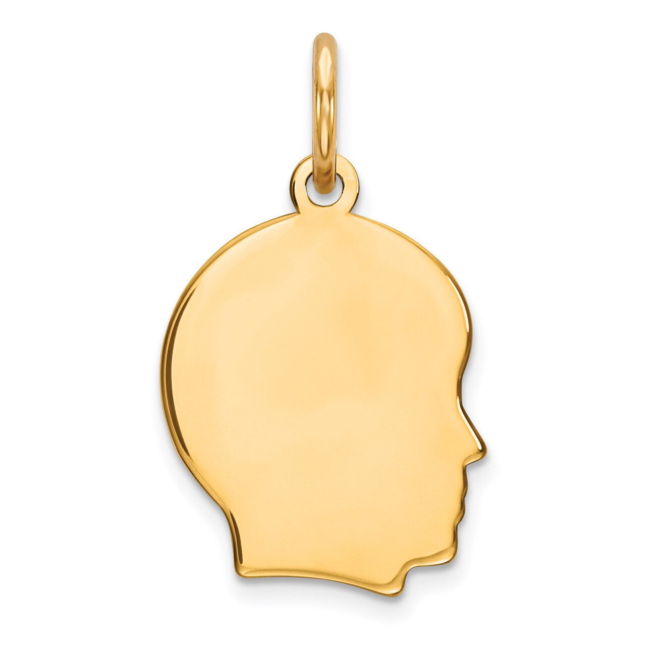 Engravable Boy Polished Disc Charm Sterling Silver Gold-plated QM347G/27
