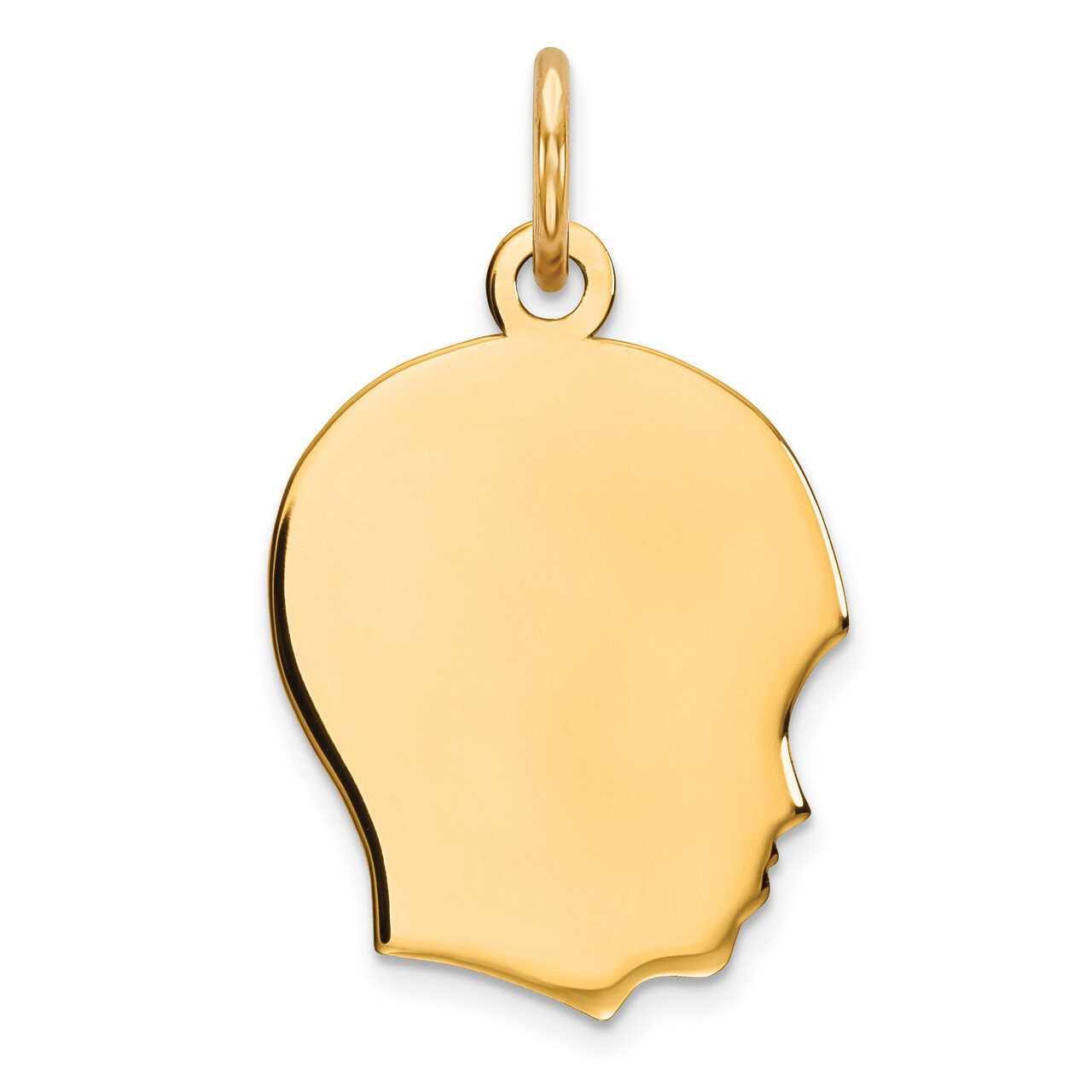 Engravable Boy Polished Disc Charm Sterling Silver Gold-plated QM352G/27