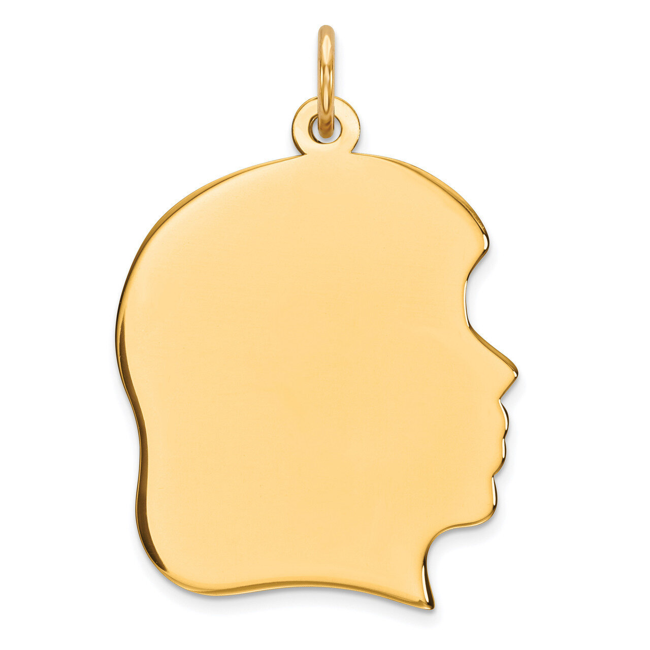 Engravable Girl Polished Disc Charm Sterling Silver Gold-plated QM365G/27