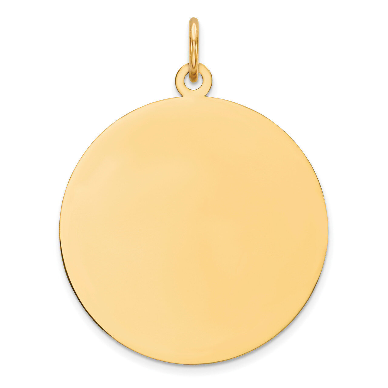 Engravable Round Polished Disc Charm Sterling Silver Gold-plated QM373G/35
