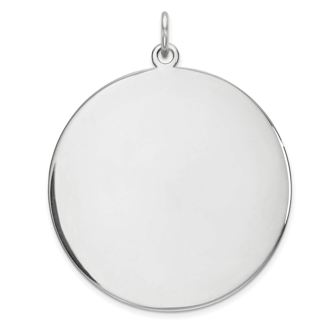 Engravable Rnd Polish Front Back Disc Charm Sterling Silver Rhodium-plated QM375/27P, MPN: QM375/27…