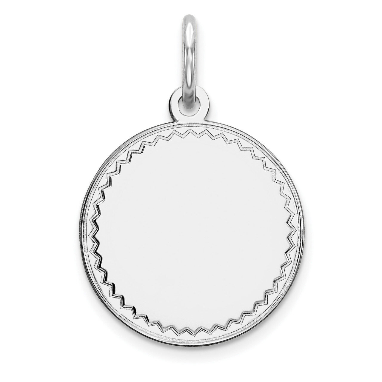 Engravable Rnd Polish Front Satin Back Disc Charm Sterling Silver Rhodium-plated QM378/27, MPN: QM3…