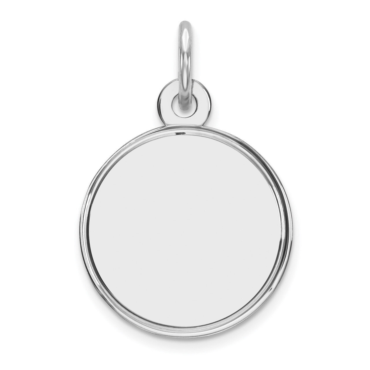 Engravable Rnd Polish Front Back Disc Charm Sterling Silver Rhodium-plated QM379/18P, MPN: QM379/18…