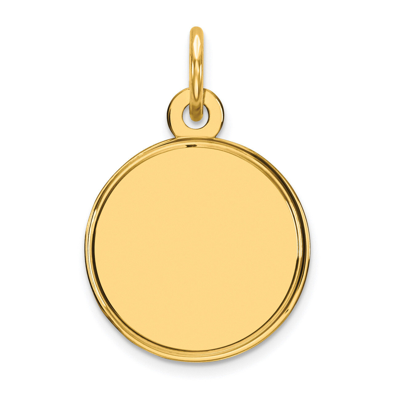 Engravable Round Polished Disc Charm Sterling Silver Gold-plated QM379G/18, MPN: QM379G/18, 8839577…