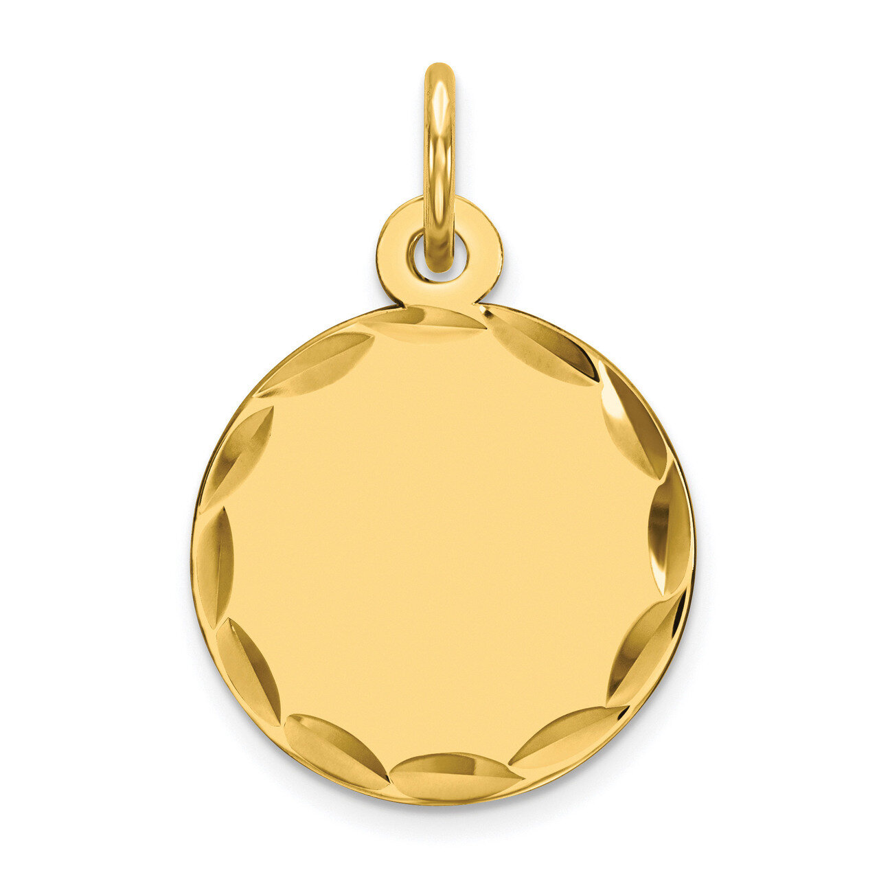 Engravable Round Polished Disc Charm Sterling Silver Gold-plated QM380G/27, MPN: QM380G/27, 8839579…