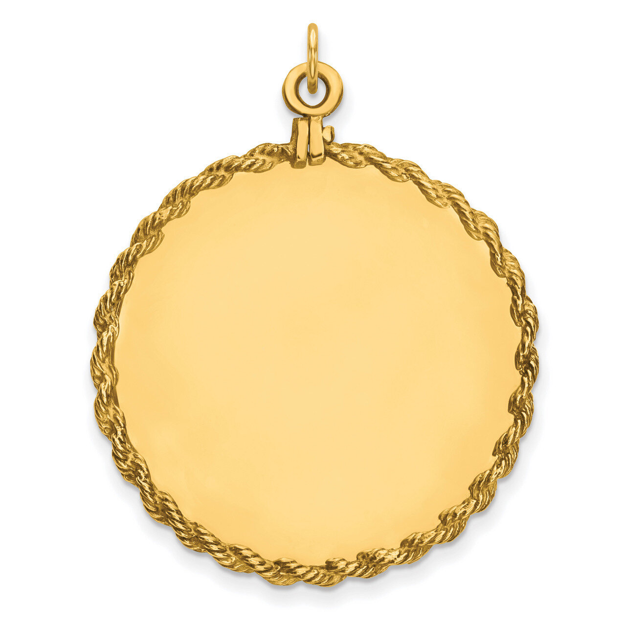 Engravable Round with Rope Polished Disc Sterling Silver Gold-plated QM387G/18, MPN: QM387G/18, 883…