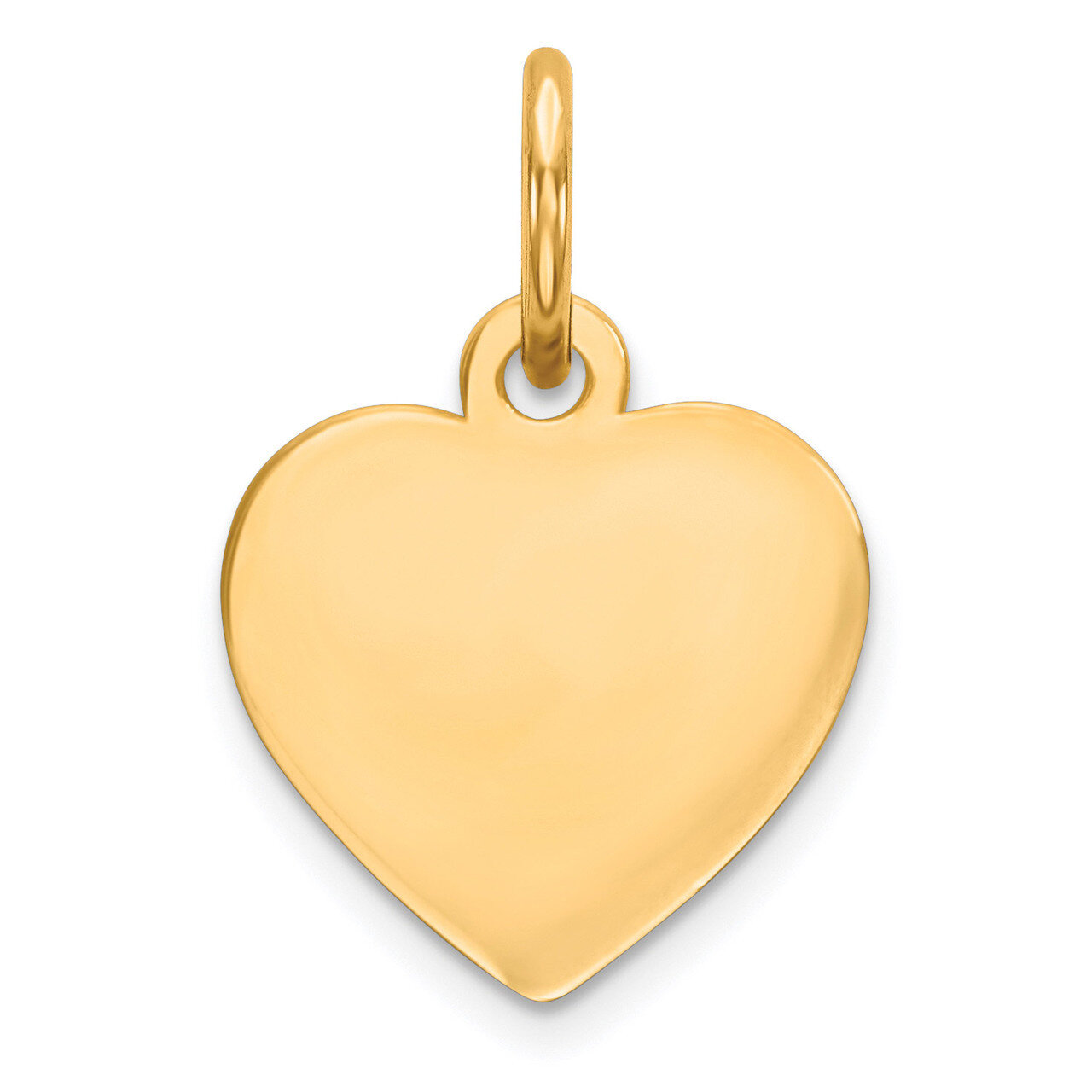 Engravable Heart Polished Disc Charm Sterling Silver Gold-plated QM389G/27