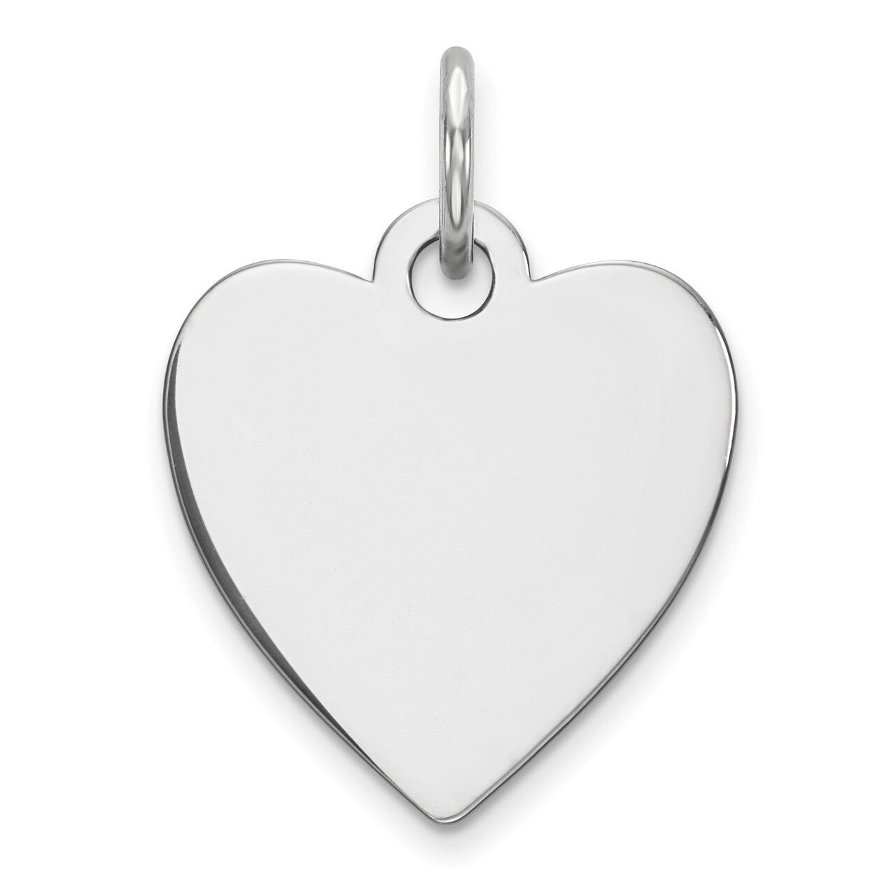 Engravable Heart Polished Front Back Disc Charm Sterling Silver QM390/18P