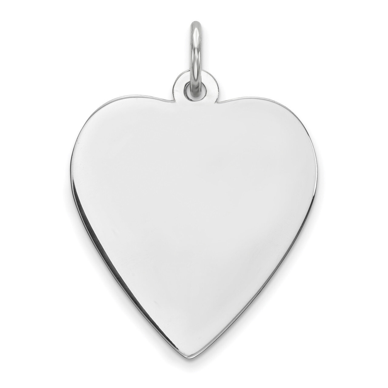 Engravable Heart Polished Front Back Disc Charm Sterling Silver QM391/18P