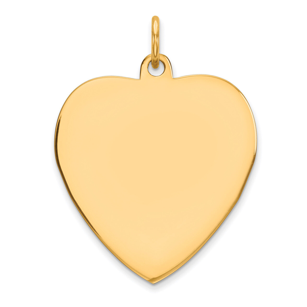 Engravable Heart Polished Disc Charm Sterling Silver Gold-plated QM393G/50
