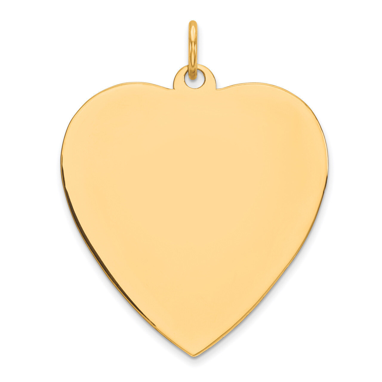 Engravable Heart Polished Disc Charm Sterling Silver Gold-plated QM394G/27