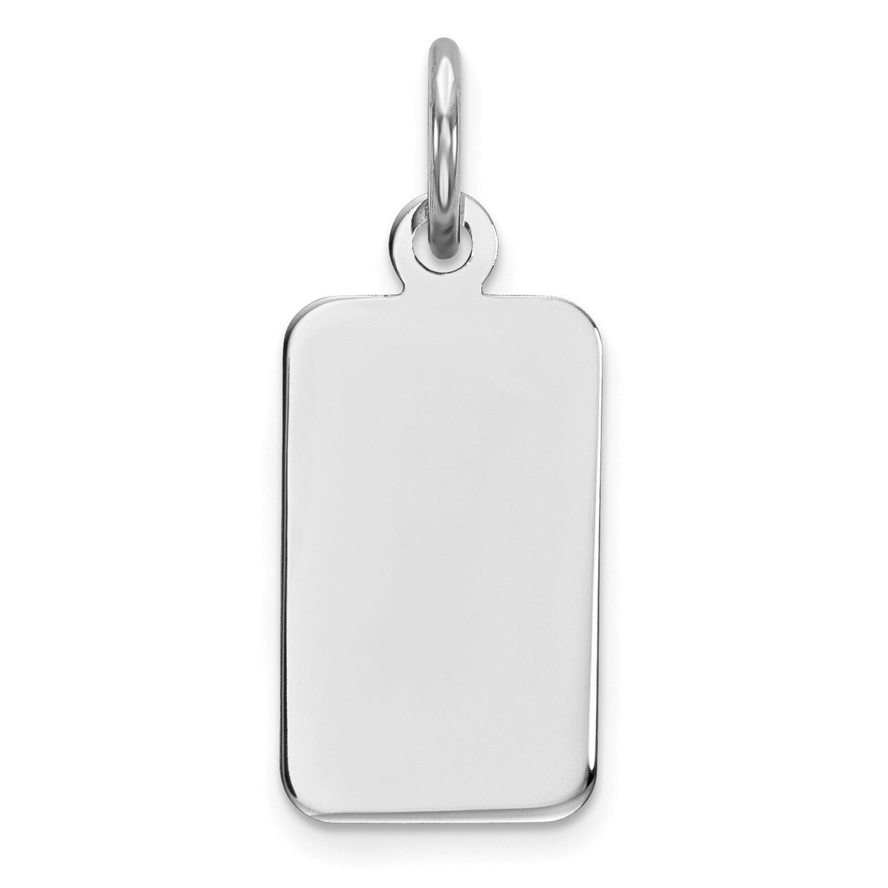 Engravable Rectangle Polished Front Back Disc Charm Sterling Silver QM447/27P