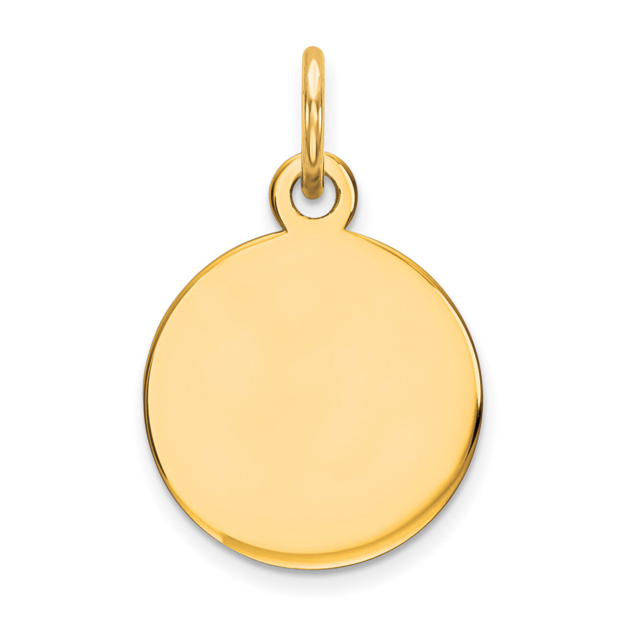 Engravable Round Polished Disc Charm Sterling Silver Gold-plated QM497G/18