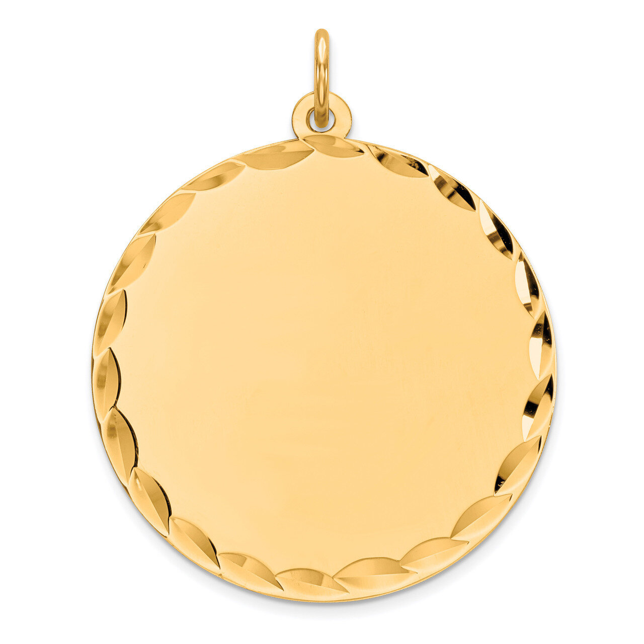 Engravable Round Polished Disc Charm Sterling Silver Gold-plated QM498G/35