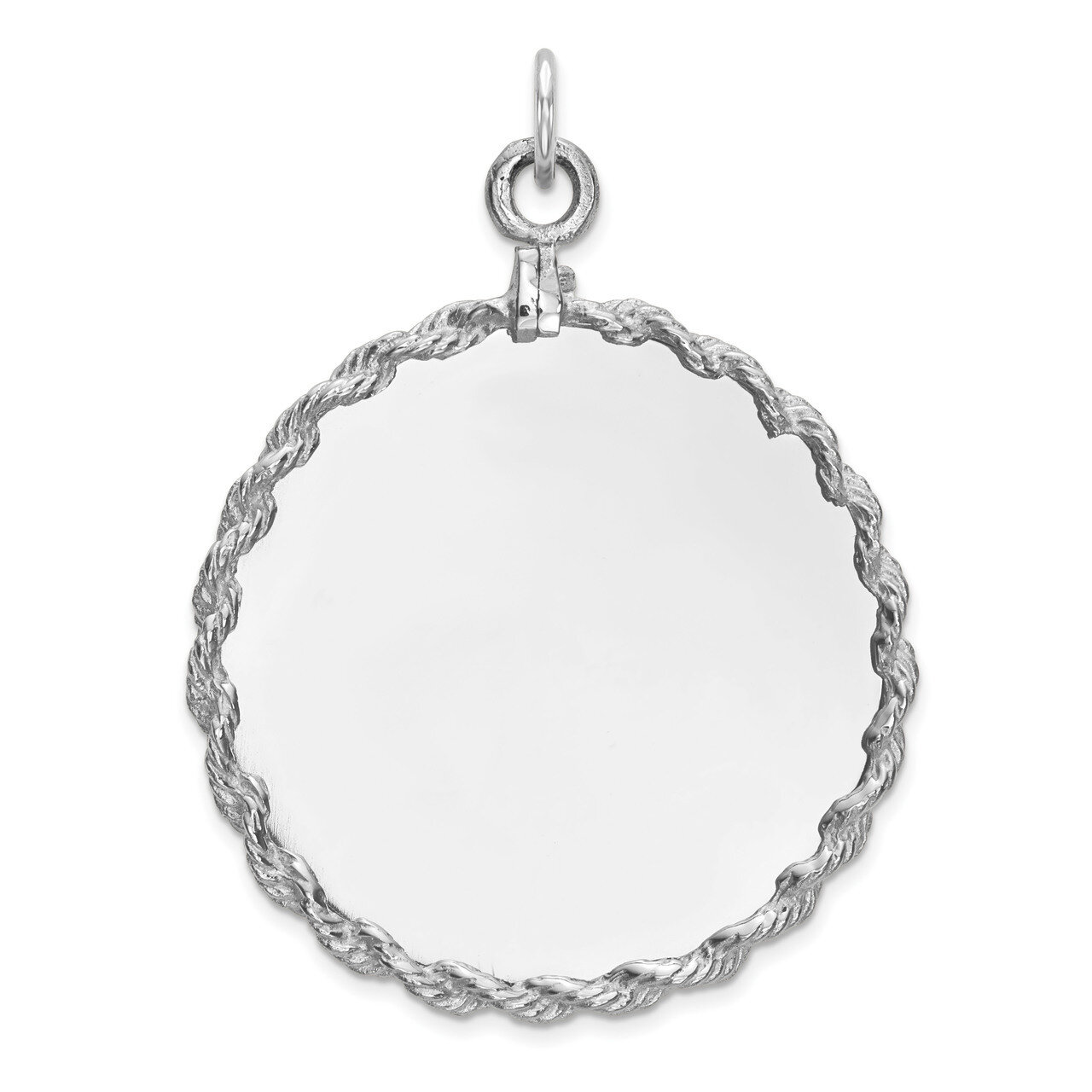 Engravable Rnd with Rope Polish Front Satin Back Disc Sterling Silver Rhodium-plated QM502/18, MPN:…