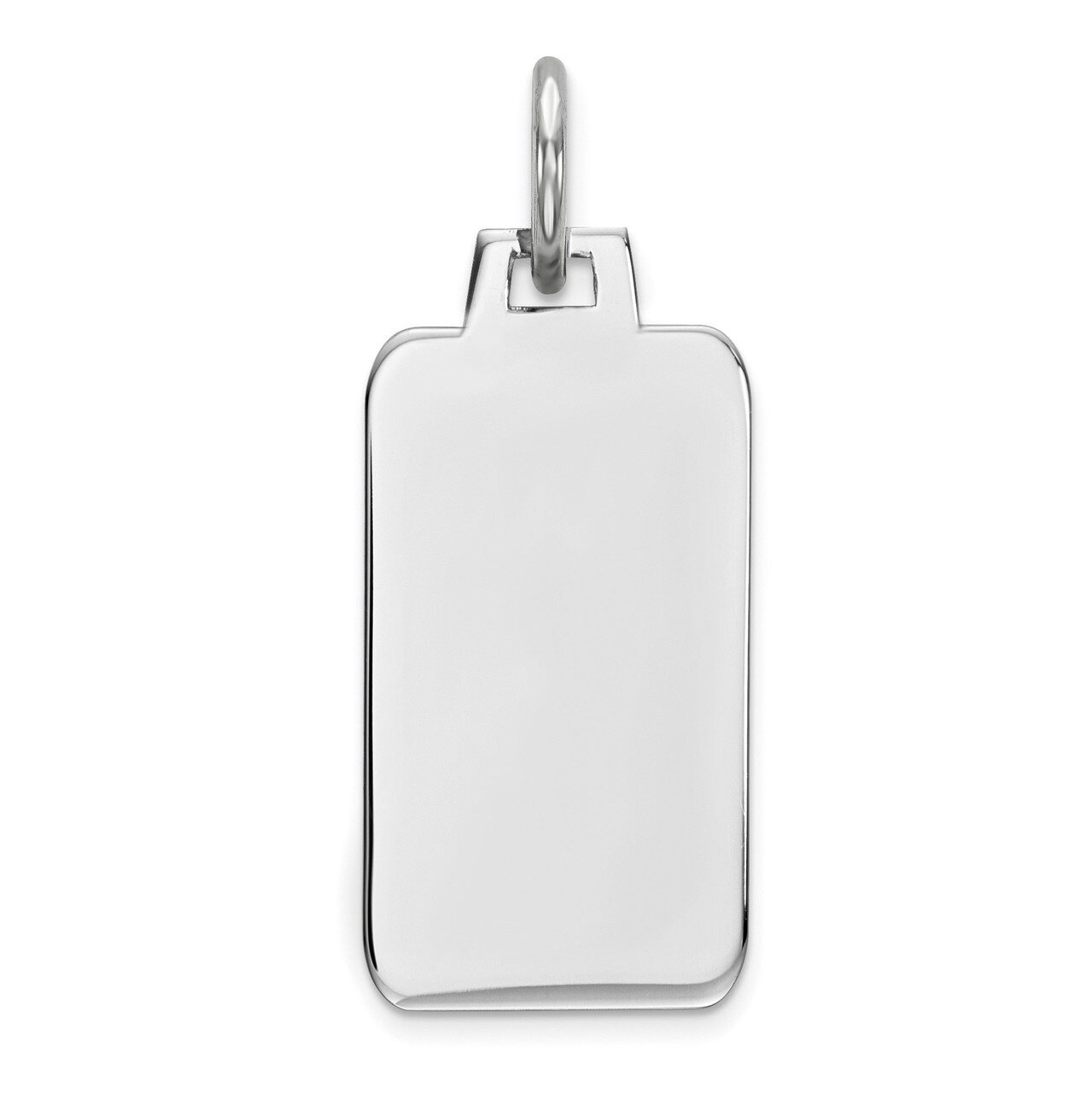 Engravable Rect. Polish Front Satin Back Disc Charm Sterling Silver Rhodium QM505/27, MPN: QM505/27…