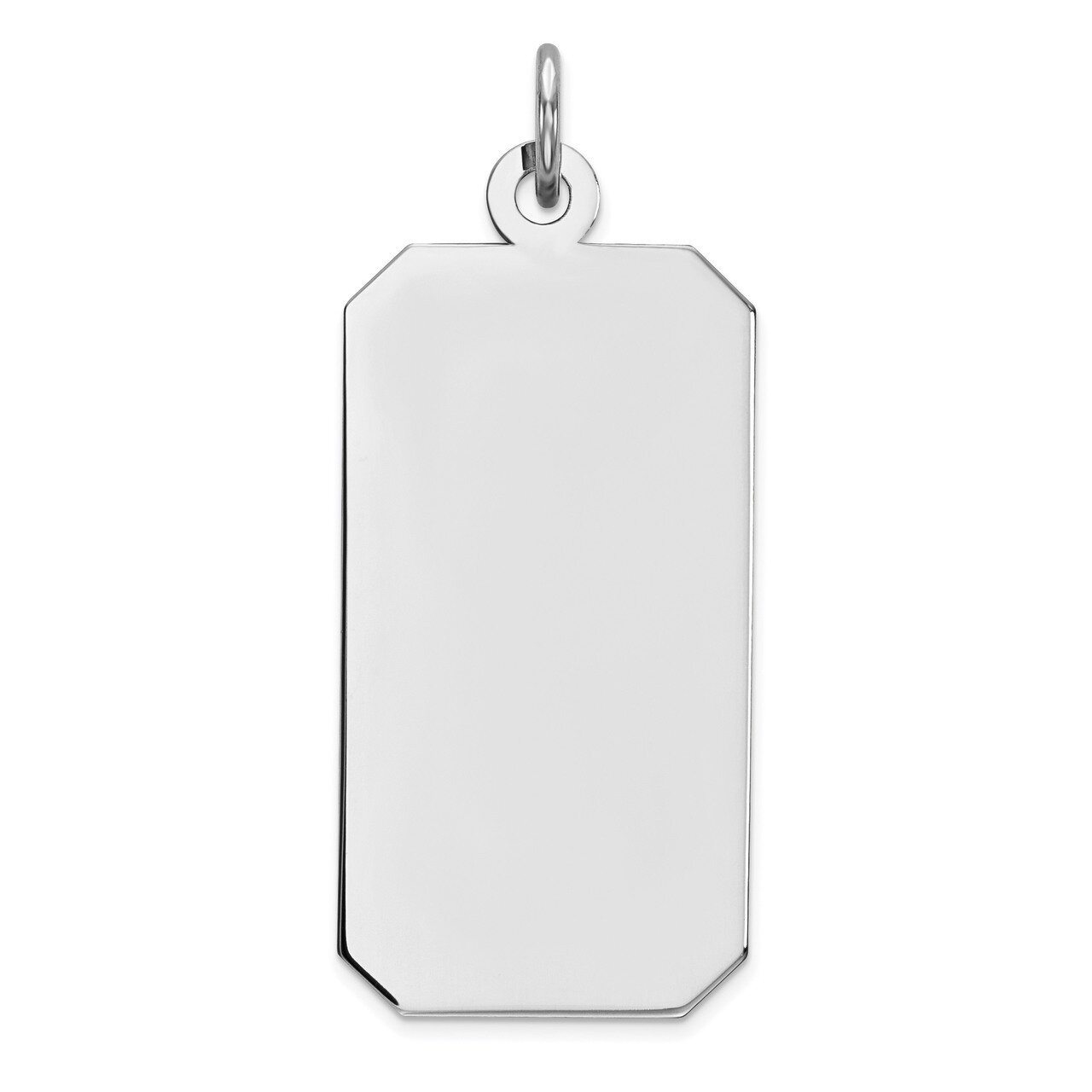 Engravable Rect. Polish Front Satin Back Disc Charm Sterling Silver Rhodium QM511/35, MPN: QM511/35…