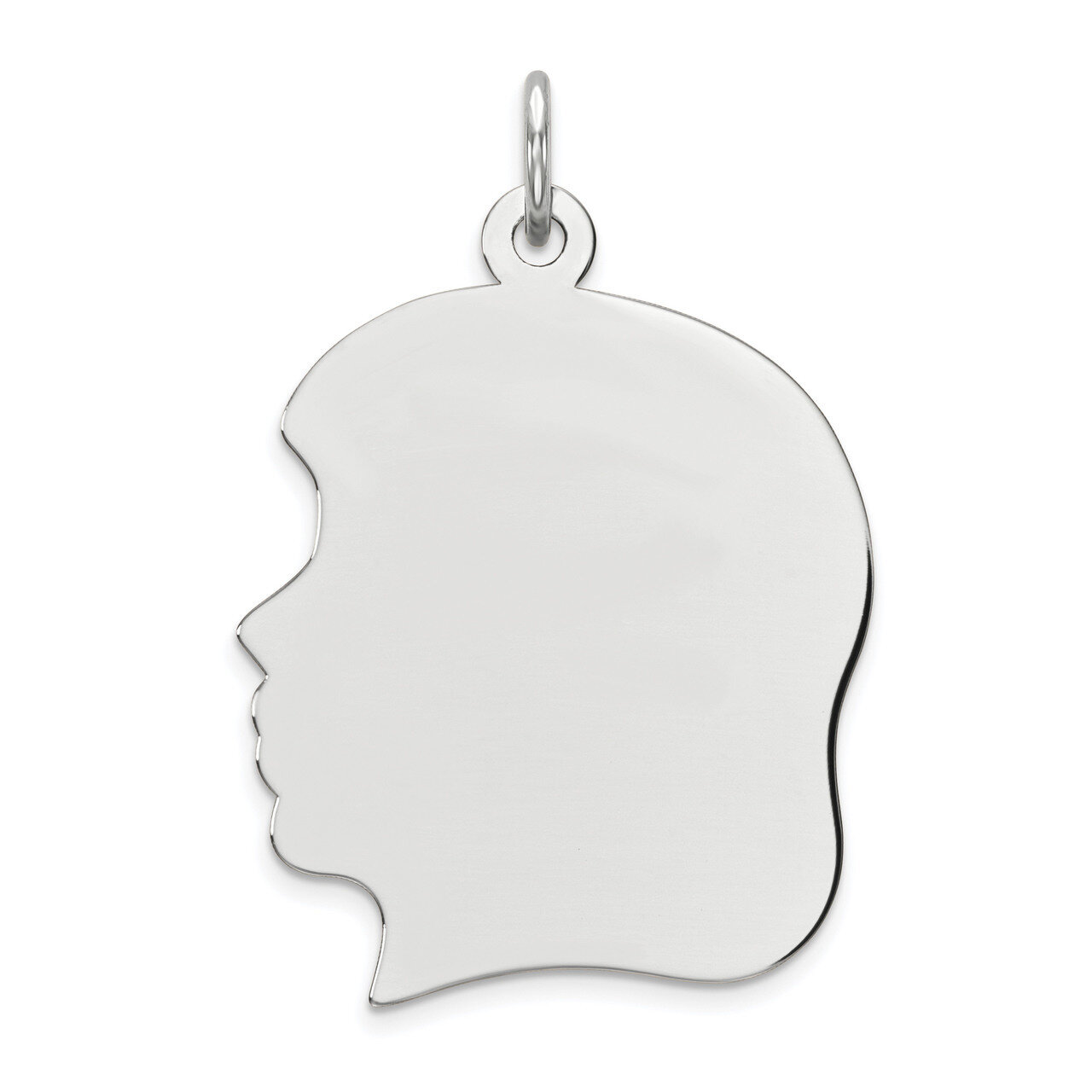 Engravable Girl Polished Front Satin Back Disc Charm Sterling Silver Rhodium QM522/35, MPN: QM522/3…