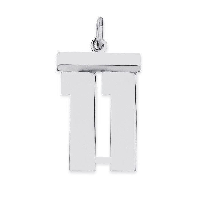 Pendant Number 11 Polished Sterling Silver Medium QMS11, MPN: QMS11, 191101277849
