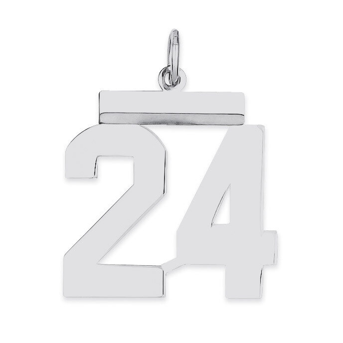 Pendant Number 24 Polished Sterling Silver Medium QMS24, MPN: QMS24, 191101277962