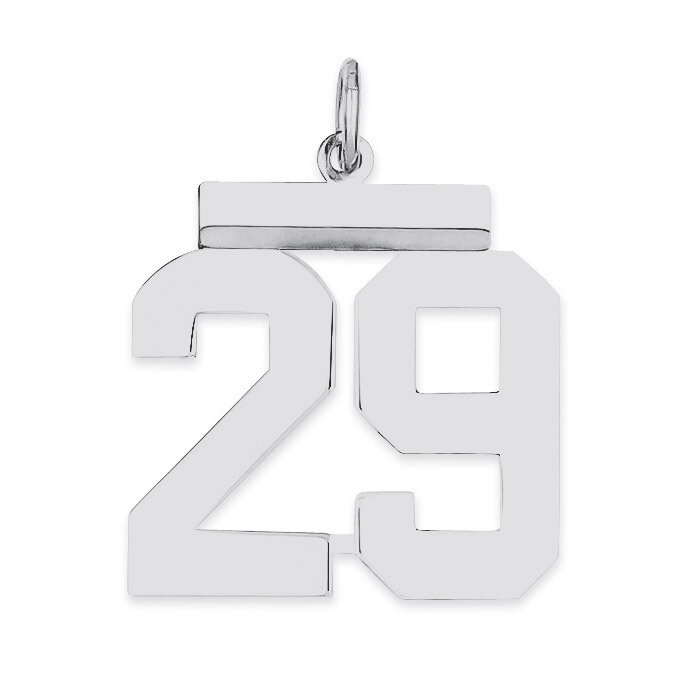 Pendant Number 29 Polished Sterling Silver Medium QMS29, MPN: QMS29, 191101278013