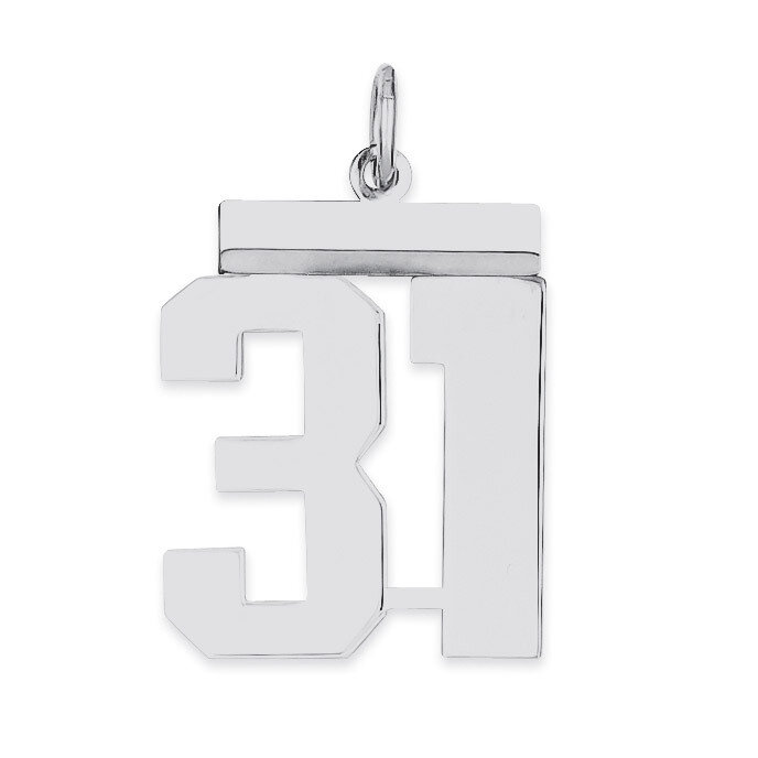 Pendant Number 31 Polished Sterling Silver Medium QMS31, MPN: QMS31, 191101278037