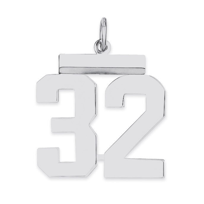 Pendant Number 32 Polished Sterling Silver Medium QMS32, MPN: QMS32, 191101278044