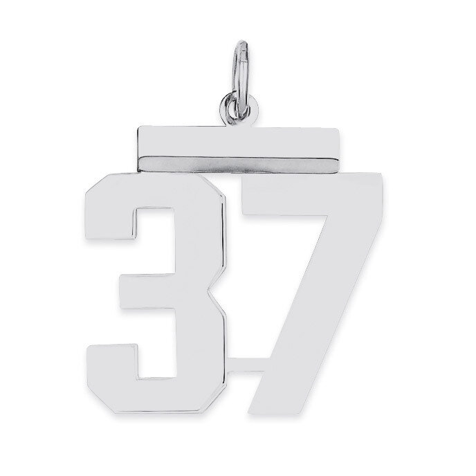 Pendant Number 37 Polished Sterling Silver Medium QMS37, MPN: QMS37, 191101278099