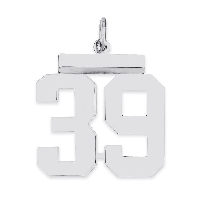 Pendant Number 39 Polished Sterling Silver Medium QMS39, MPN: QMS39, 191101278112
