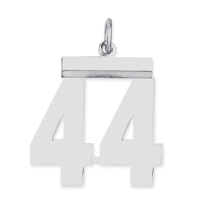 Pendant Number 44 Polished Sterling Silver Medium QMS44, MPN: QMS44, 191101278167