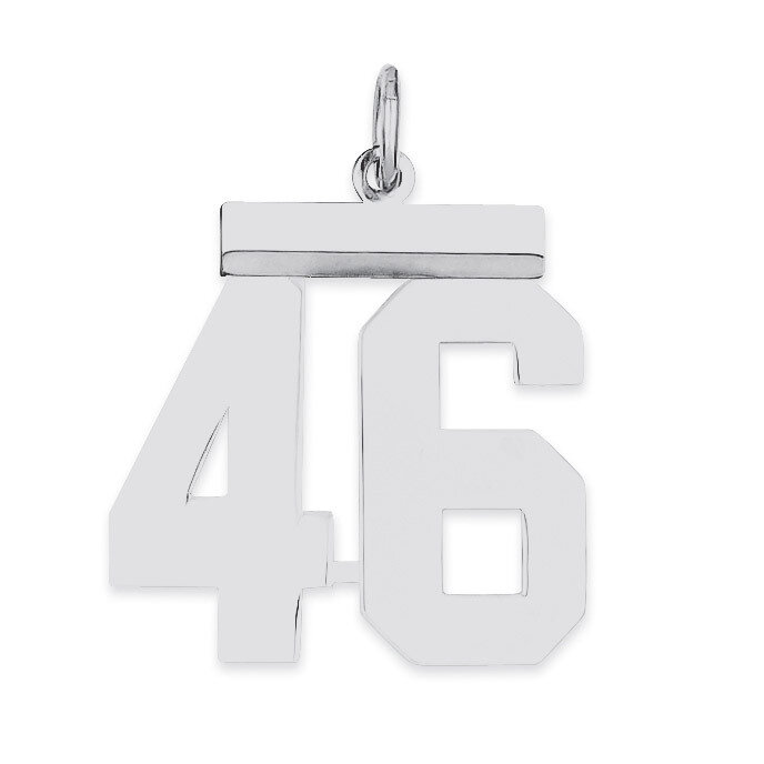 Pendant Number 46 Polished Sterling Silver Medium QMS46, MPN: QMS46, 191101278181