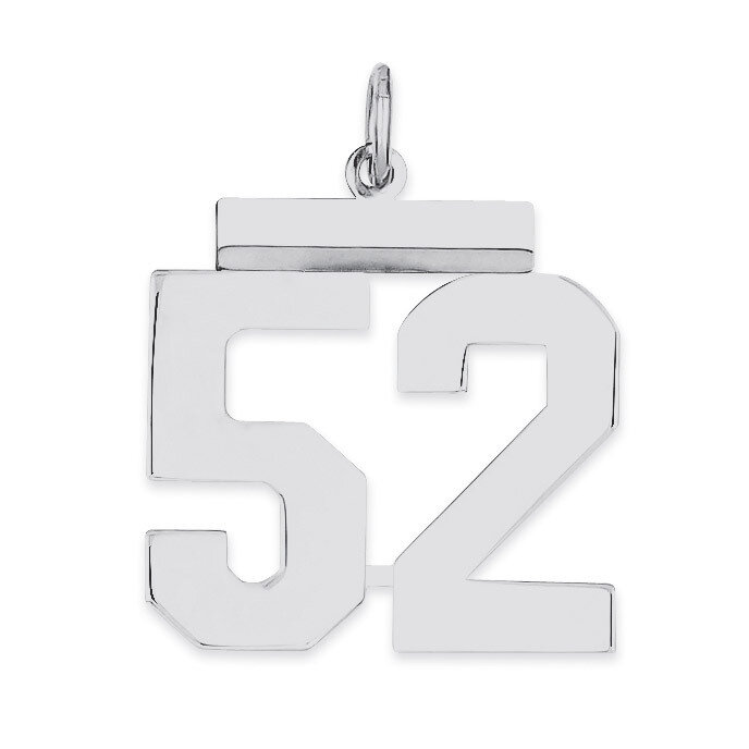 Pendant Number 52 Polished Sterling Silver Medium QMS52, MPN: QMS52, 191101278242