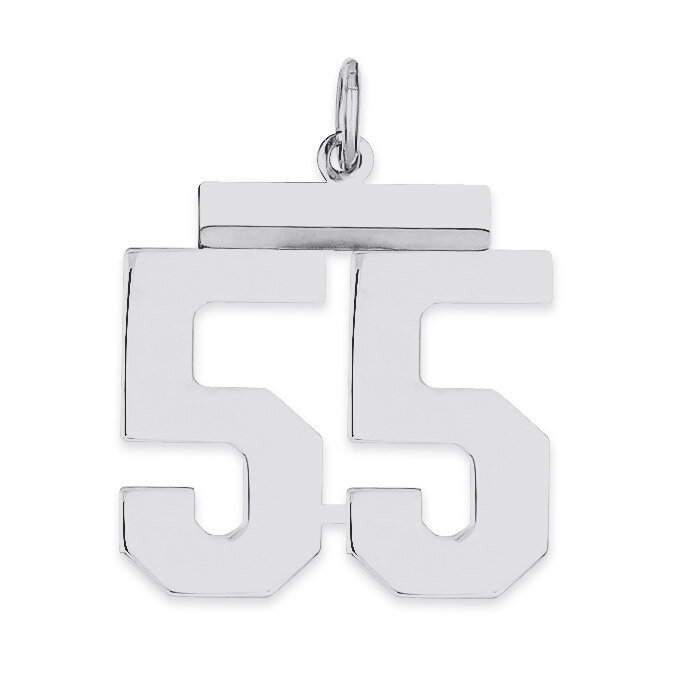 Pendant Number 55 Polished Sterling Silver Medium QMS55, MPN: QMS55, 191101278273