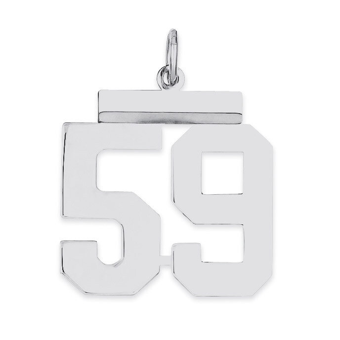 Pendant Number 59 Polished Sterling Silver Medium QMS59, MPN: QMS59, 191101278310