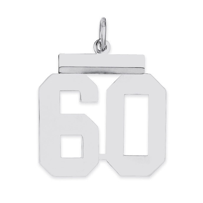 Pendant Number 60 Polished Sterling Silver Medium QMS60, MPN: QMS60, 191101278327