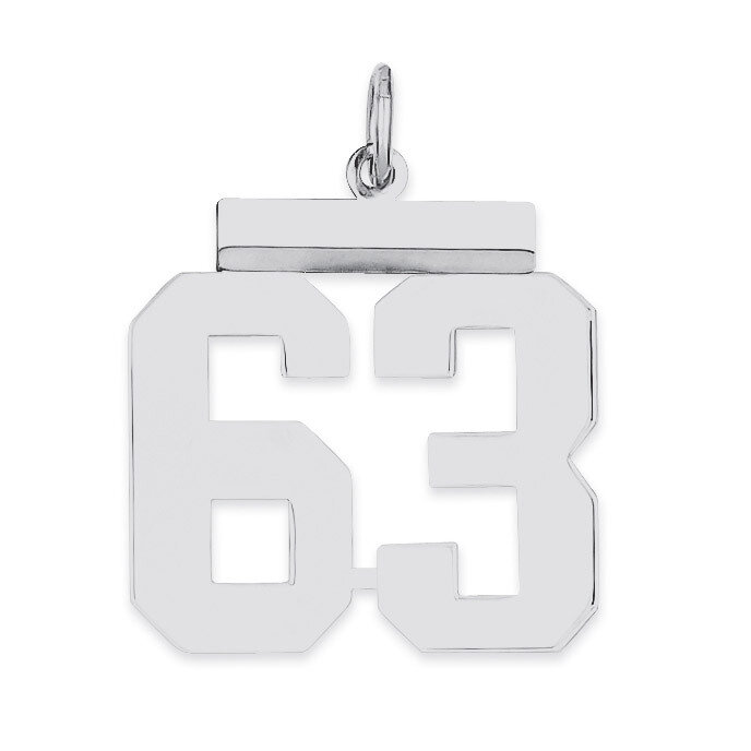 Pendant Number 63 Polished Sterling Silver Medium QMS63, MPN: QMS63, 191101278358