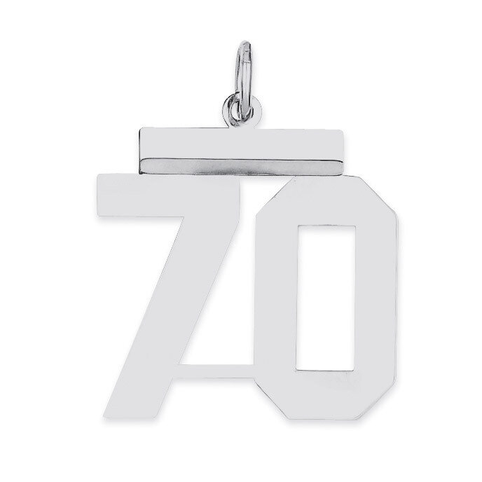 Pendant Number 70 Polished Sterling Silver Medium QMS70, MPN: QMS70, 191101278426